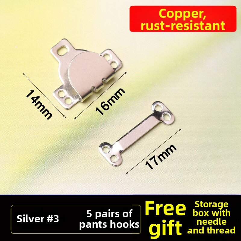 Metal Shrinking Button Hook for Waist Adjustment Western Style Pants Internal Buckle Clothing Accessory Metal Copper Material