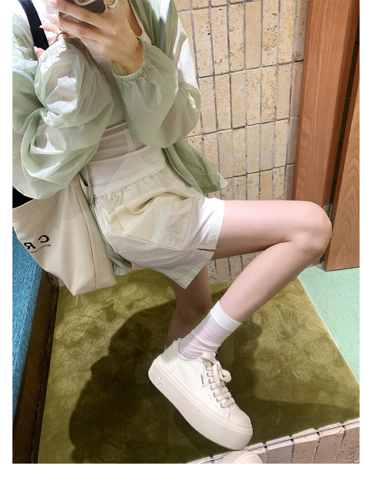 Women's Low Top round Toe Laced Canvas Shoes Thick Bottom Cross Pattern White Sneakers Worn in Dirty Looking Shoes · v11