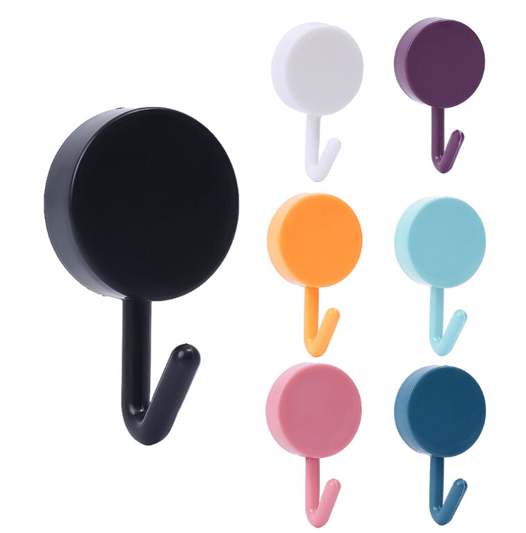 Macaron hook free punching light luxury cute little hook home kitchen door sticky plastic strong sticky hook