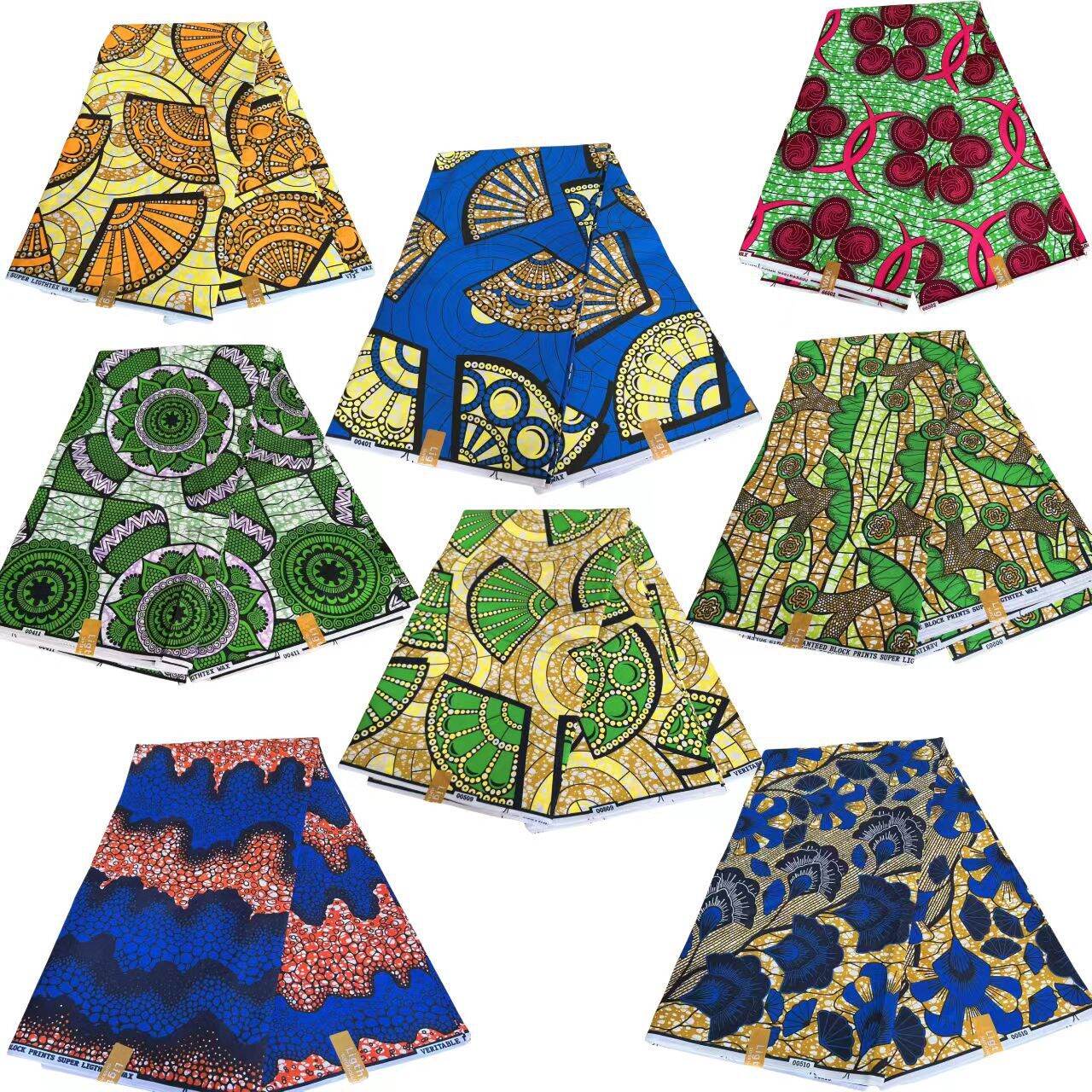 Double-Sided Polyester African Wax Fabric Geometric Print Fabric for Skirts And Dresses 100% Polyester Fiber