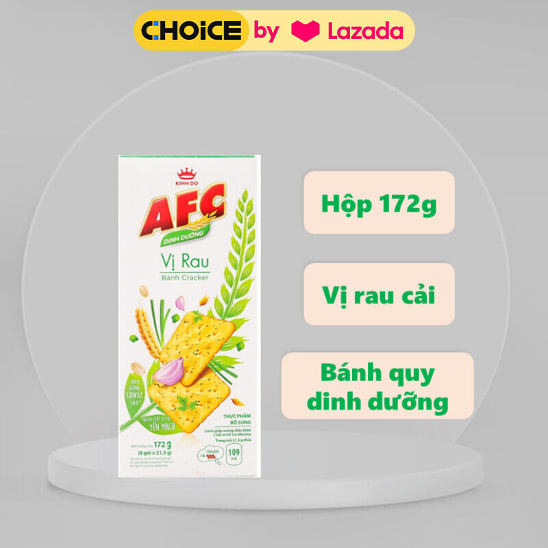 [000] [Hộp 172g] Bánh AFC dinh dưỡng vị rau cải (8 gói x 21.5g)