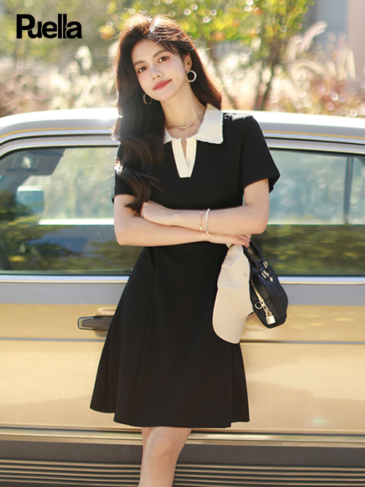 princess polly baby blue dress Black Skater Dresses | Women main image 1
