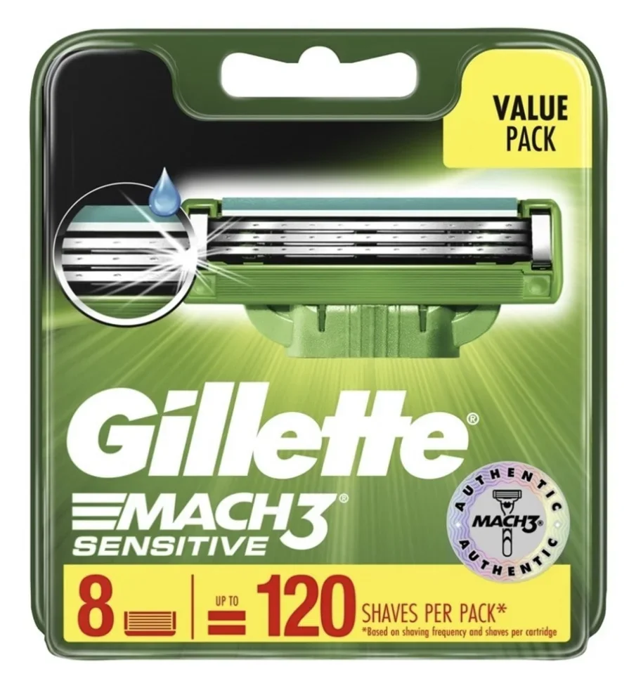 Gillette Mach 3 Sensitive(Pack of 8)