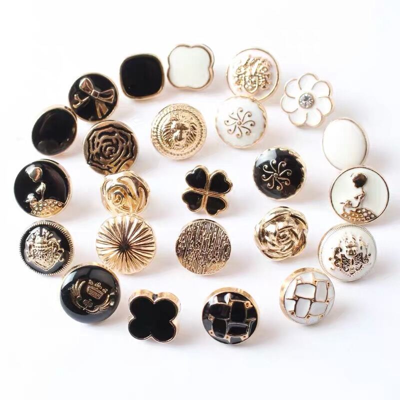 High-End round Metal Shirt Buttons for Women Men Decorative All-Match Buttons for Chiffon Sweater Cardigan Shirt DIY Sewing. 