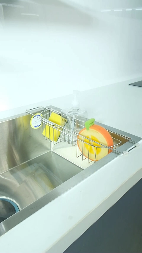 Rổ đựng dụng cụ rửa chén gác bồn HIVE small rack inox Cao Cấp 수세미망
