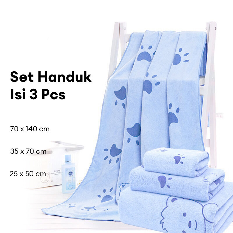 3G Handuk Cepat Menyerap Air Motif Kartun isi 3 Pcs | Handuk Pantai Microfiber | Handuk Mandi Menyerap Air | COD Harga  22,926 rupiah*Gratis Ongkir