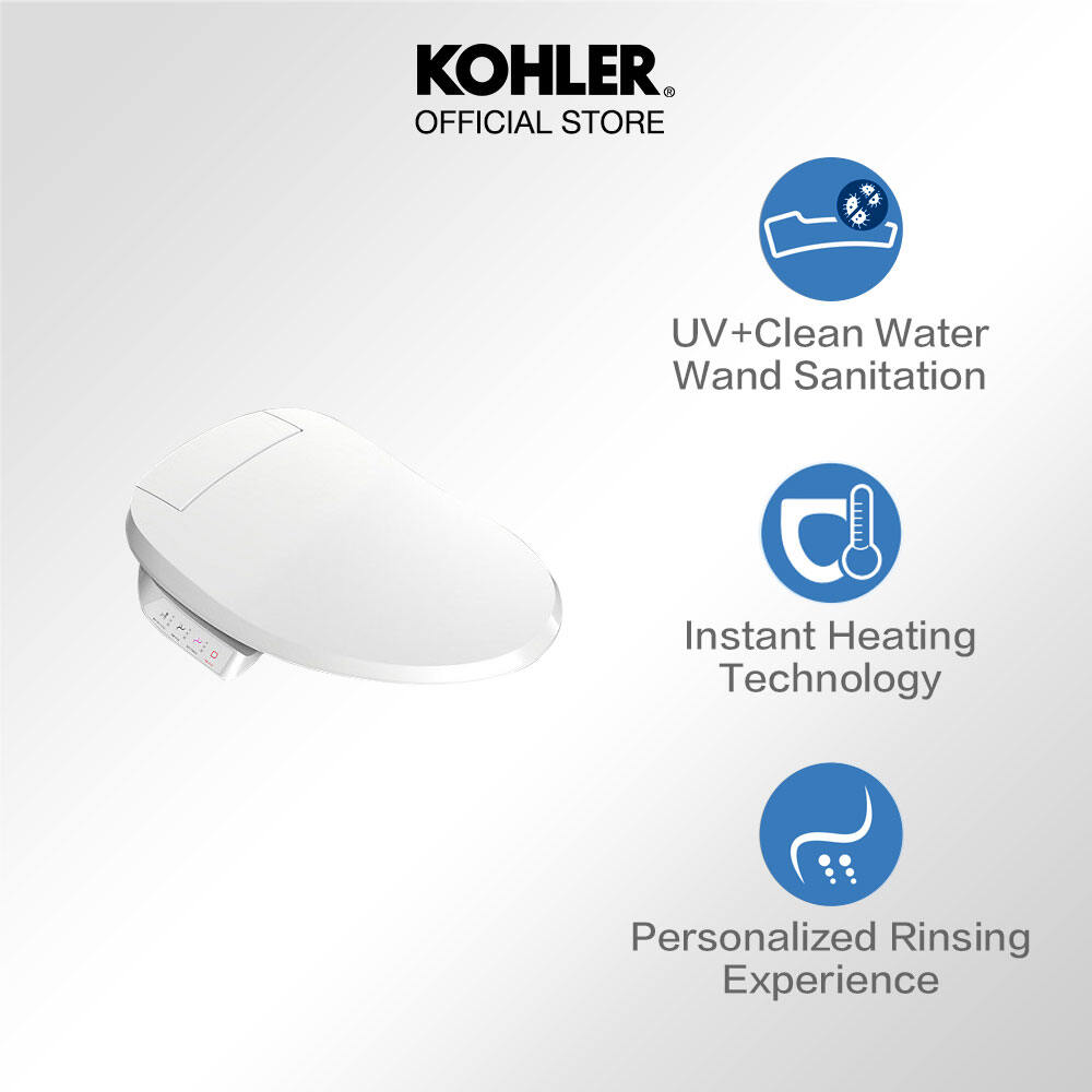 KOHLER C3-050 Electronic Bidet Seat, Anti-bacterial UV Self-Sanitization, White K-18751MY-0 [Fit Sheet Available]. 