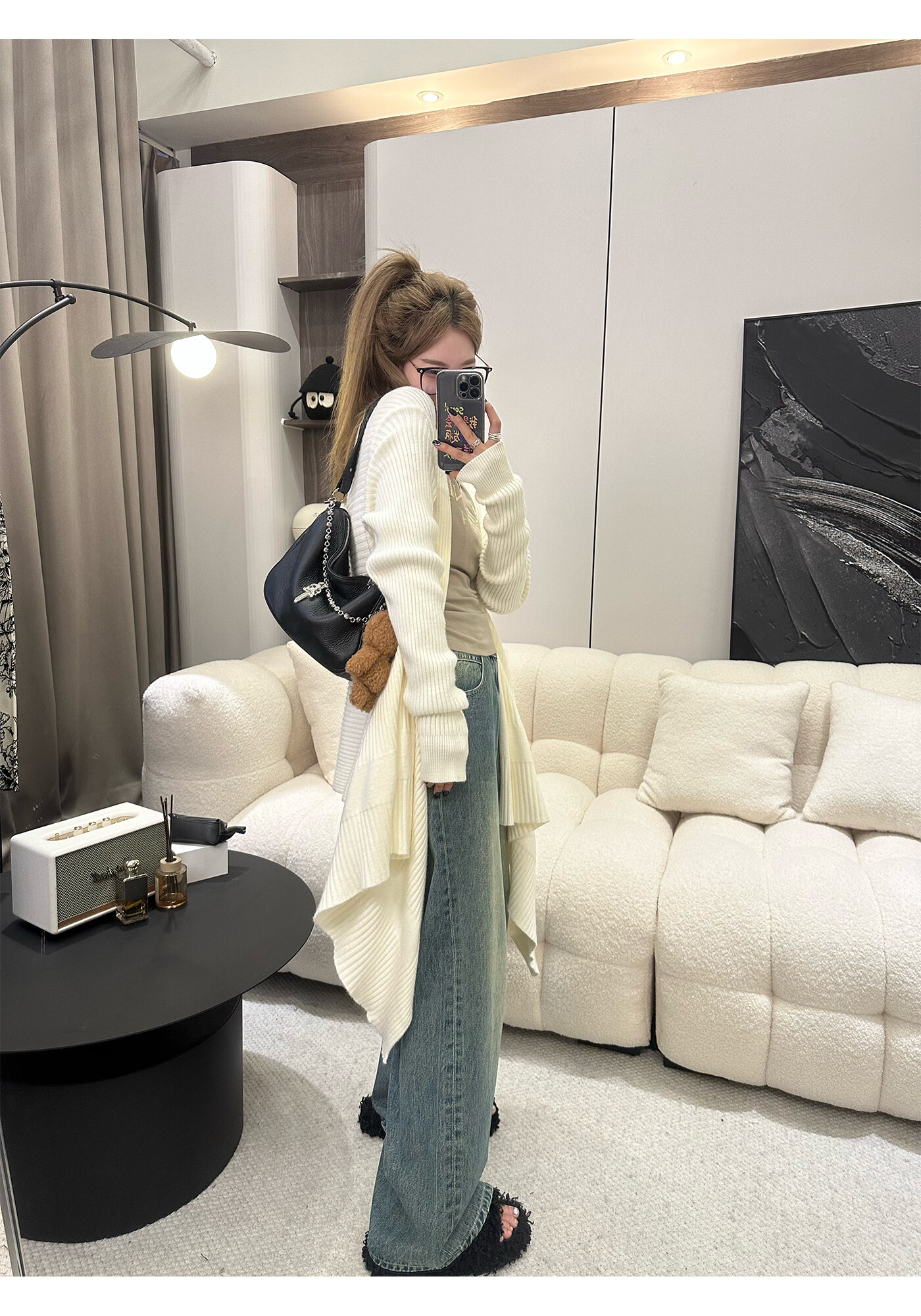 High Waist Wide Leg Jeans Women's Loose Fit Washed out Style Spring Autumn Denim Pants by LUU Peach Joy Slimming Effect · v2