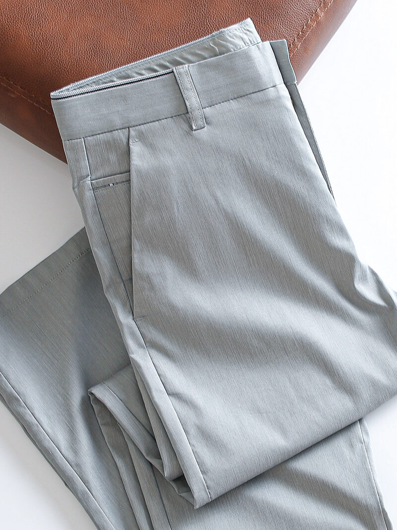 Tencel Cotton! Good quality! Export Cut Label Summer Men Thin Elastic Straight Breathable Business Casual Pants