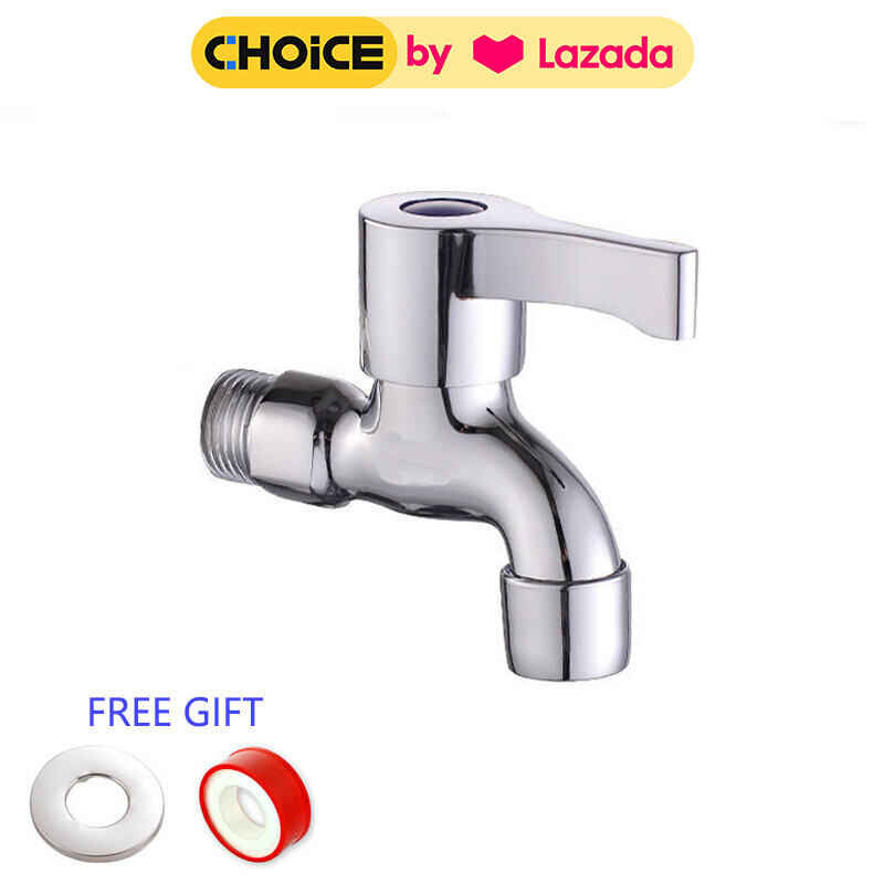 Silver Plastic Faucet Bibcocks for Kitchen, Free Gift Included