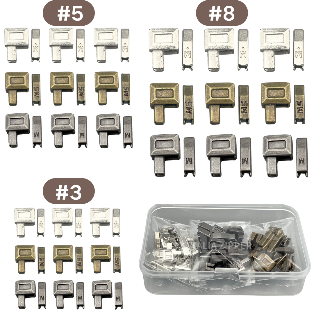 54 PCS 27 Sets #3 #5 #8 Zipper Kit with Open-End Metal Sliders | Multi-Size Replacement Zippers for Clothing Bags DIY Crafts |