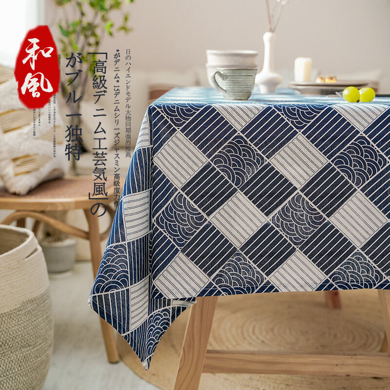 Japanese Style Tablecloth Japanese Style and Wind Net Red Cotton Linen