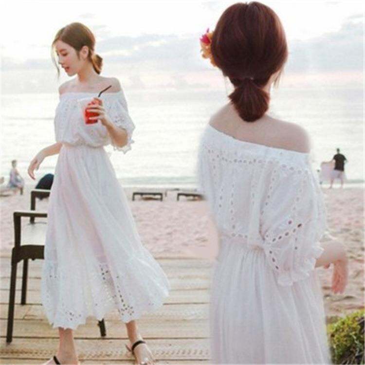 White beach sale dress maxi