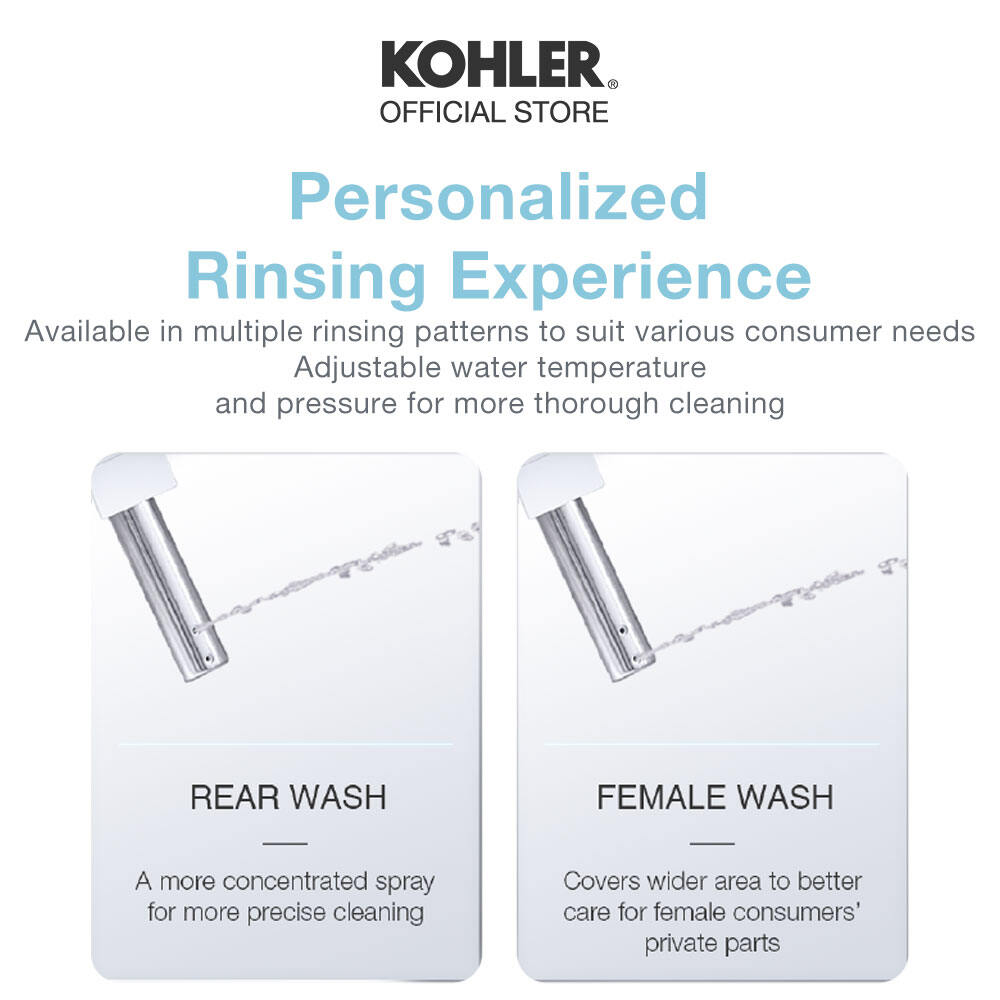 KOHLER C3-050 Electronic Bidet Seat, Anti-bacterial UV Self-Sanitization, White K-18751MY-0 [Fit Sheet Available]. 