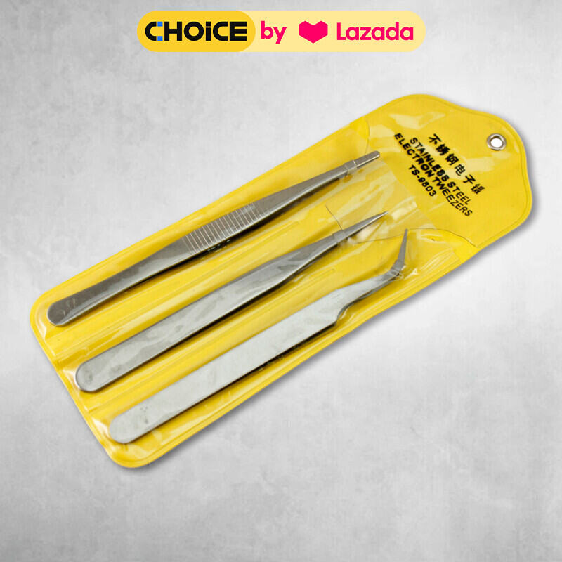 Bộ 3 cây nhíp bằng thép không gỉ mạ niken dùng cho máy máy đo điện trở/vôn kế DC/AC 1000V/ampe kế 250mA