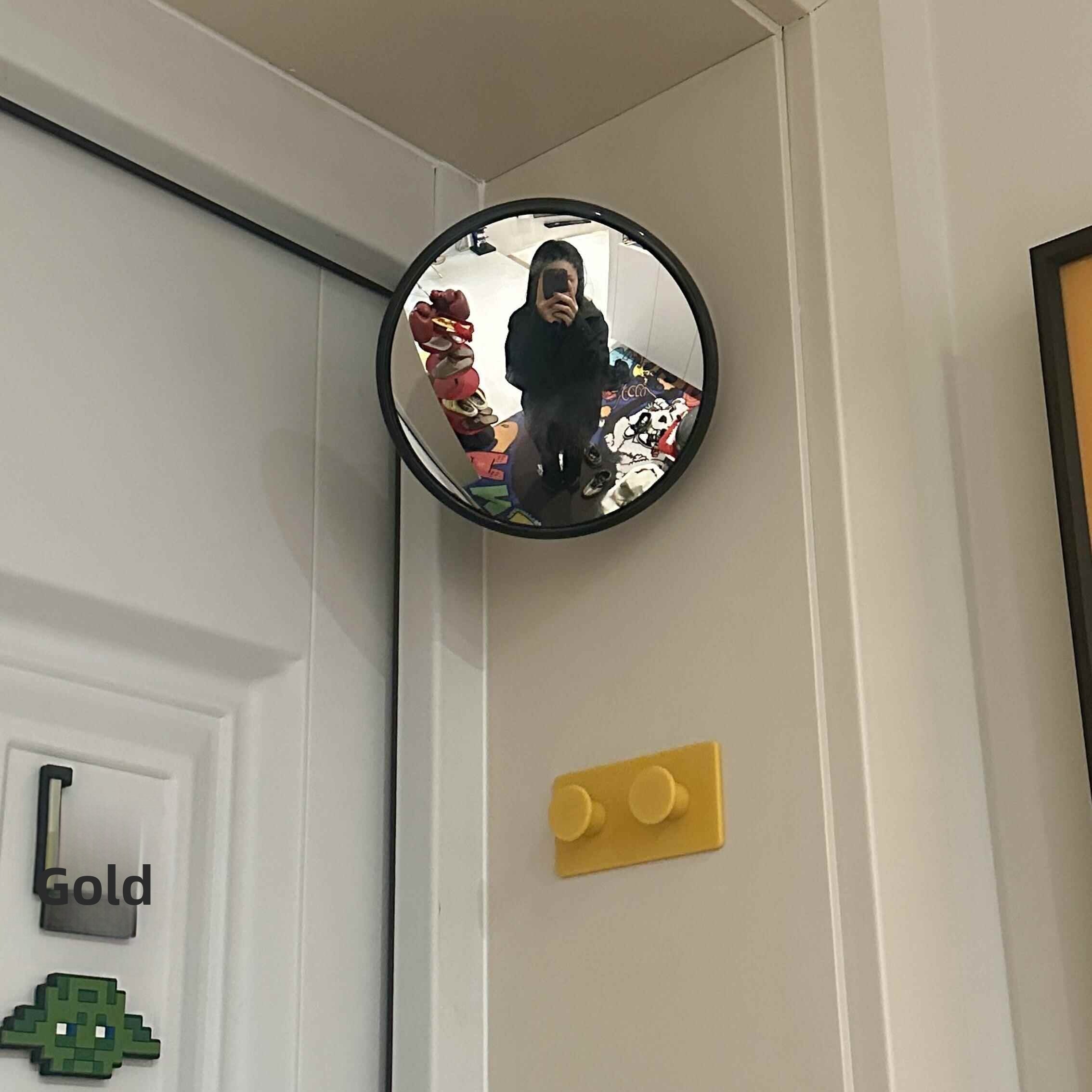Indoor Wall Mounted Corner Mirror Decorative Bumpy Surface DIY Photo Taking Mirror for Bedroom Living Room Living Room Decor