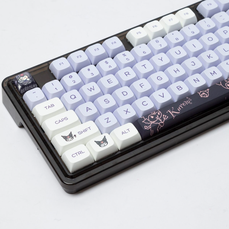 Sanrio Anime Kawaii Kuromi Keycaps  Cartoon Style Mechanical Keyboard Key Caps Cute PBT Key Caps Keyboard Accessories. 