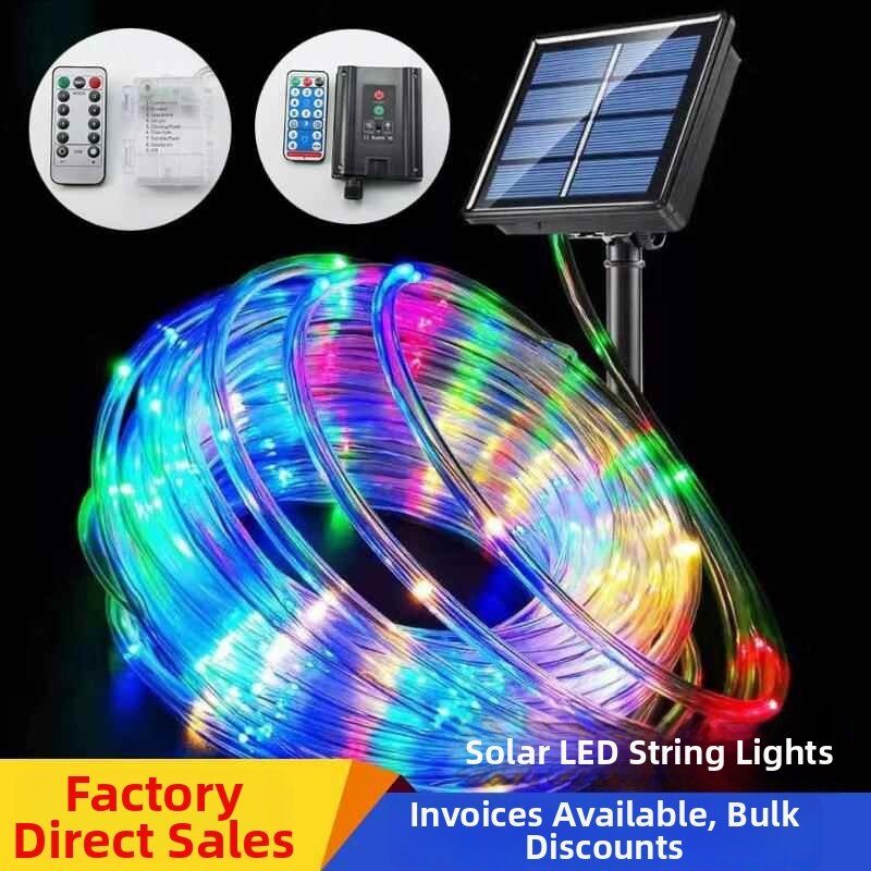 LED Solar Copper Wire Tube Light Strip Waterproof Outdoor Decorative Light