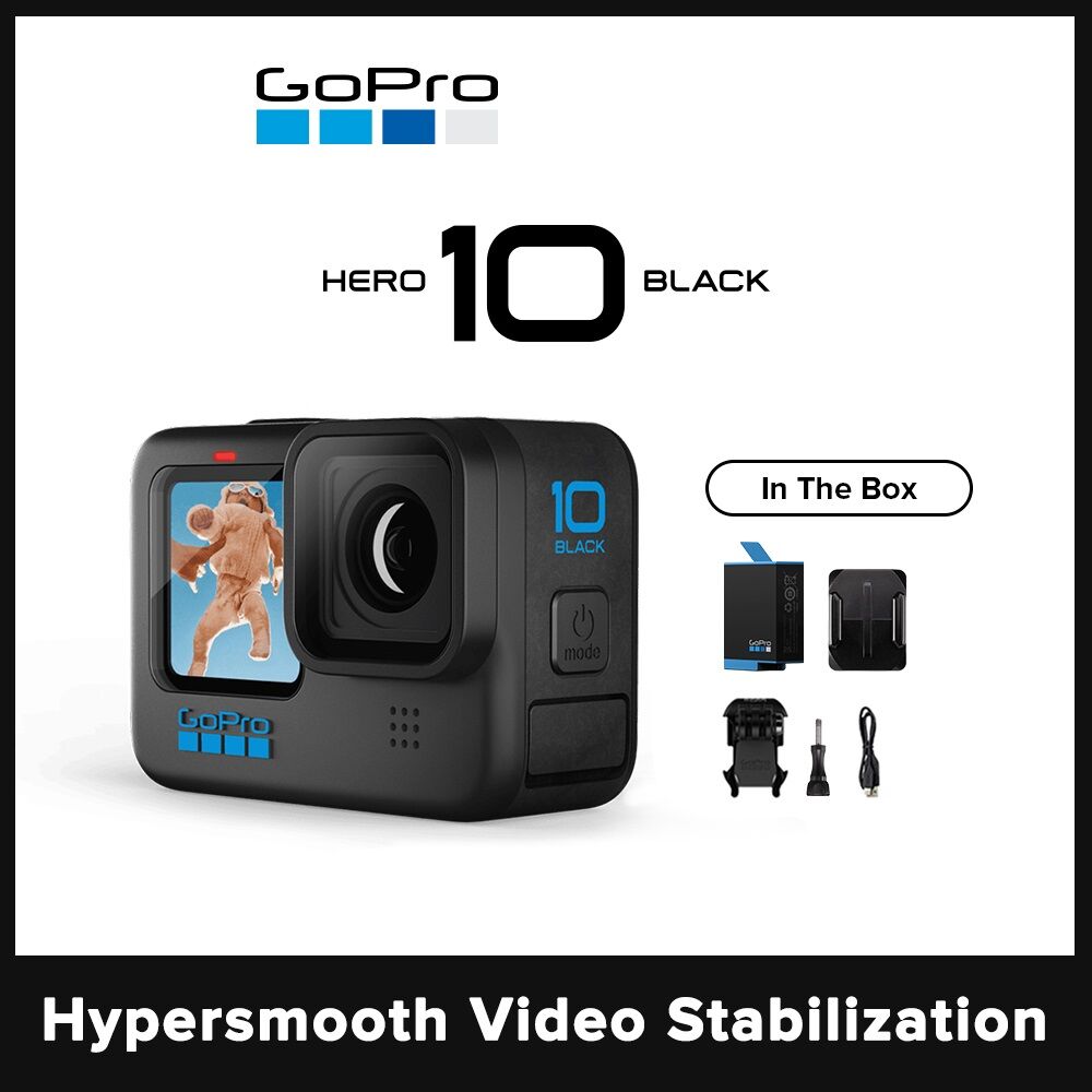 GoPro HERO10 Black Waterproof Action Camera 5.3K video and 23MP photos New GP2 Processor Hypersmooth 4.0 Go Pro Action Cam Outdoor Sports camera cost- effective vlog camera ราคา 9,900 บาท*ส่งฟรี