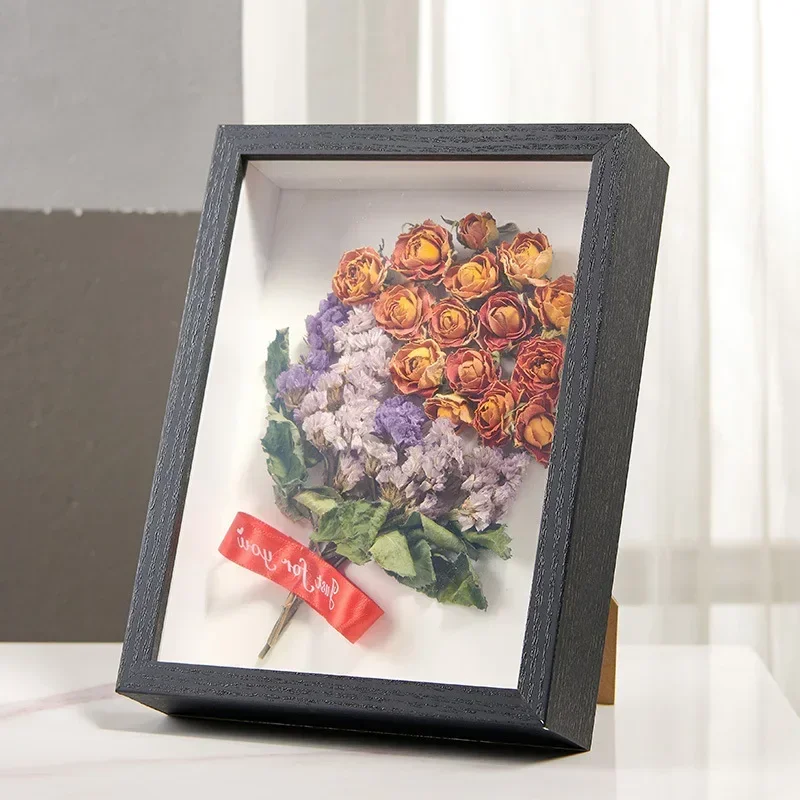 3PCS 3D Display Shadow Box Wooden Picture Frame 3cm Depth Nordic Style DIY Wood Photo Frame for Home Wall Decor