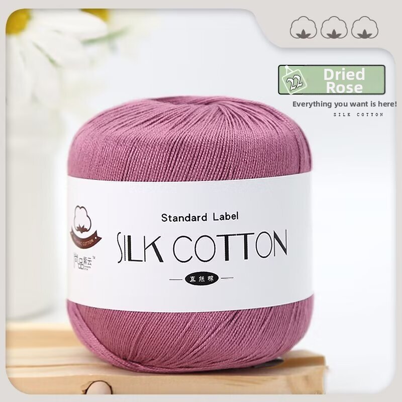 Hand Knitting Silk Cotton Lace Thread 6 Number Silk Material Kit DIY Crochet Fine Yarn Ball for Clothes Festive Gifts