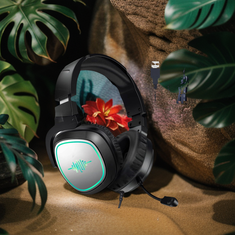 RGB GAMELITE Gaming HeadPhone G1p Headset, Bass Surround and Noise Cancelling with Flexible Mic, 3.5mm Wired Adjustable Over-Ear Headphones for Xbox One, PS4, PS5. 