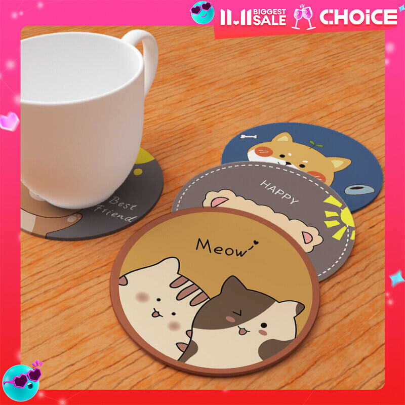 1pc 12*12cm Nhiệt độ cao Coaster Creative Mouse Mat Bảng cách nhiệt Mat Hấp thụ không thấm nước Mat ins Air Slip Placemat Bàn ăn Mat