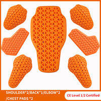WOSAWE | Motorcycle CE Level 1/2 Armor Pads Set Back Shoulder Elbow Knee Protector Inserts Soft Honeycomb Motorcycle Protective Gear Pads