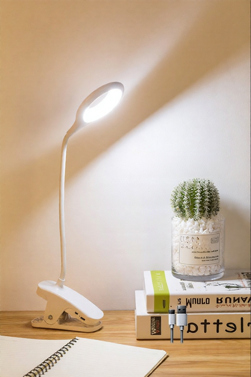 Type-C Clip-On Small Desk Lamp Study Special Student Dormitory LED Eye Protection Reading Desk Charging Bedroom Bedside Lamp
