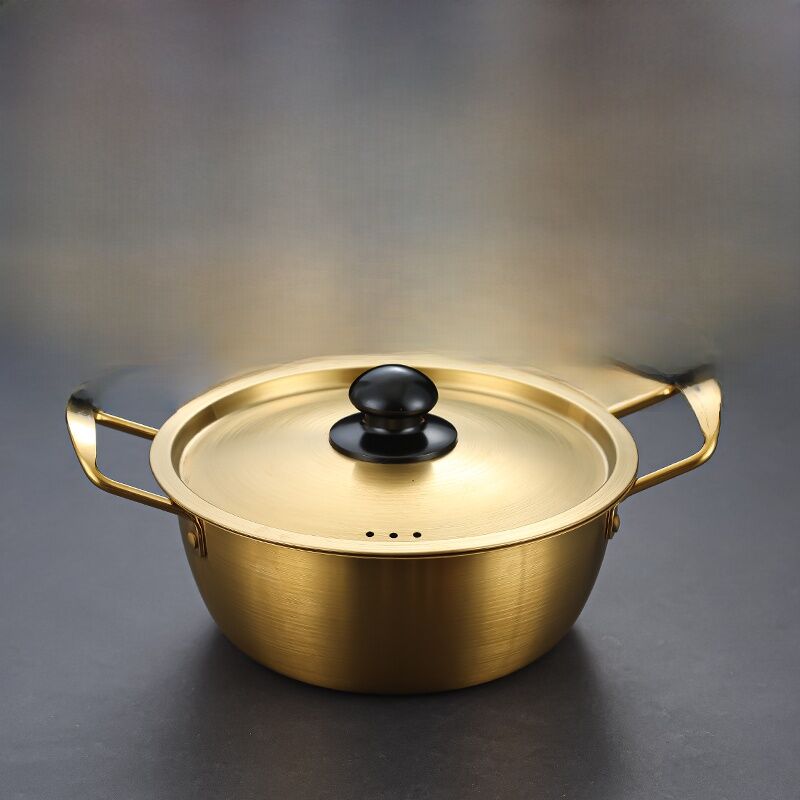 Korean Style Stainless Steel Noodle Pot Double Ear Seafood Soup Pot Small Tom Yum Goong Instant Noodles Pot Popular Online. 
