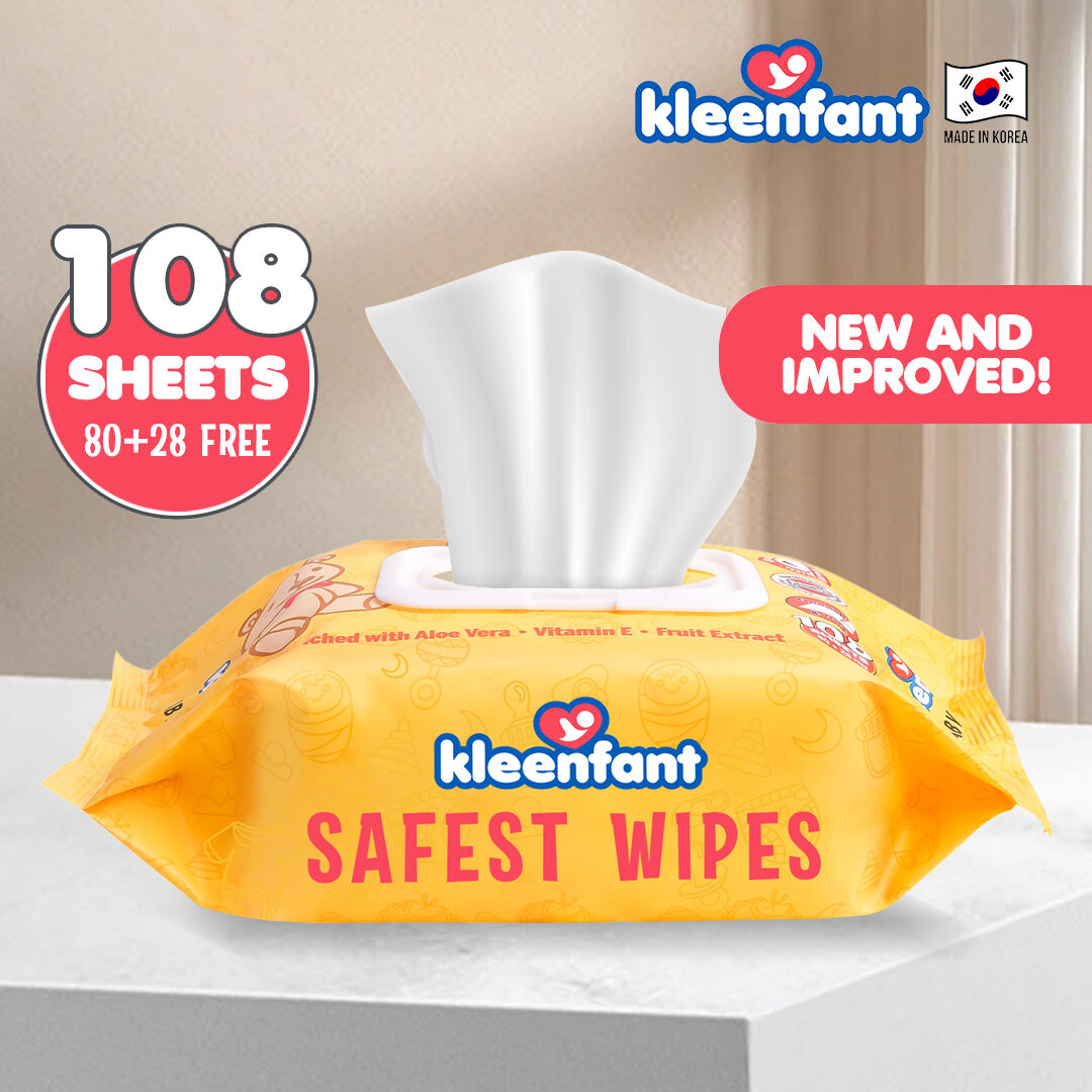 Kleenfant Baby Scented Wipes 108 sheets, Alcohol-Free, Paraben-Free