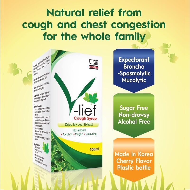 Ivy Leaf VLief Cough Syrup 100ml [Expectorant / Sugar Free / Alcohol