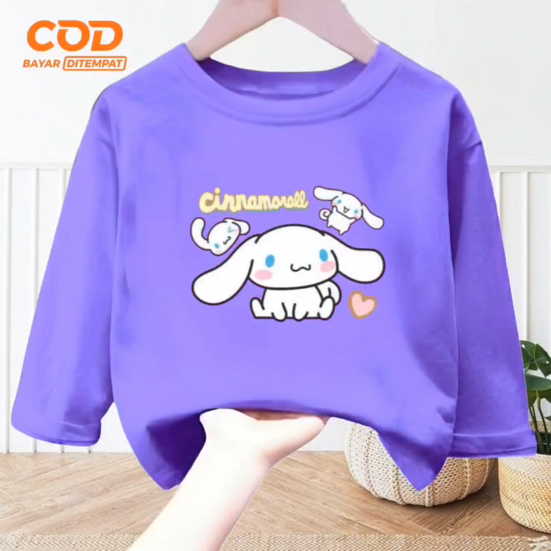 Baju Kaos atasan anak Laki Laki dan Perempuan usia 1-12 tahun bergambar CINNAMOROLL terbaru