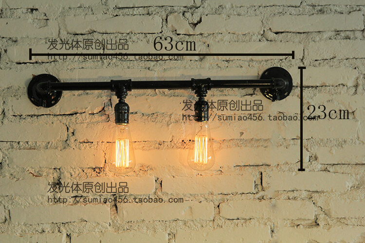 Rustic Iron Art Water Pipe Industrial Style Loft Vintage Restaurant Coffee Bar Decor Wall Lamp Passage Lighting Fixture. 