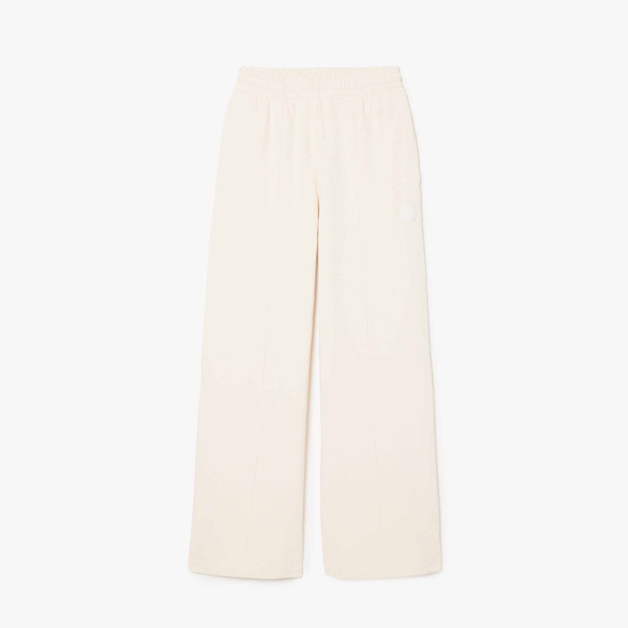 Lacoste Women's Wide Leg Badge Track Pants - Lifestyle ( Beige / White ) - XF2657. 