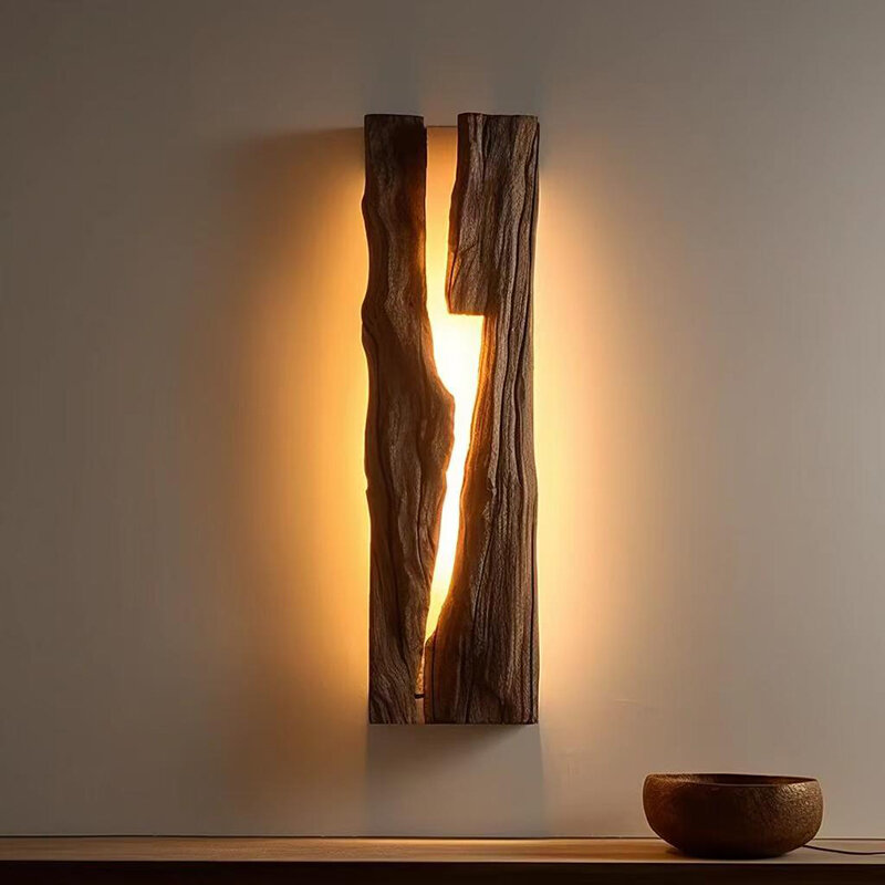 MUHUASHA | Wooden Wabi Sabi Style Creative Decorative Floor Lamp