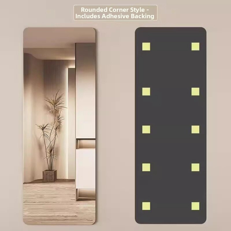 GUANGMANZHI | Adhesive Full Length Mirror Wall & Door Mounting No Drilling Hidden Wardrobe Mirror
