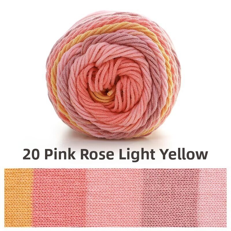 Rainbow Dyed 5-Strand Milk Cotton DIY Handicraft Yarn