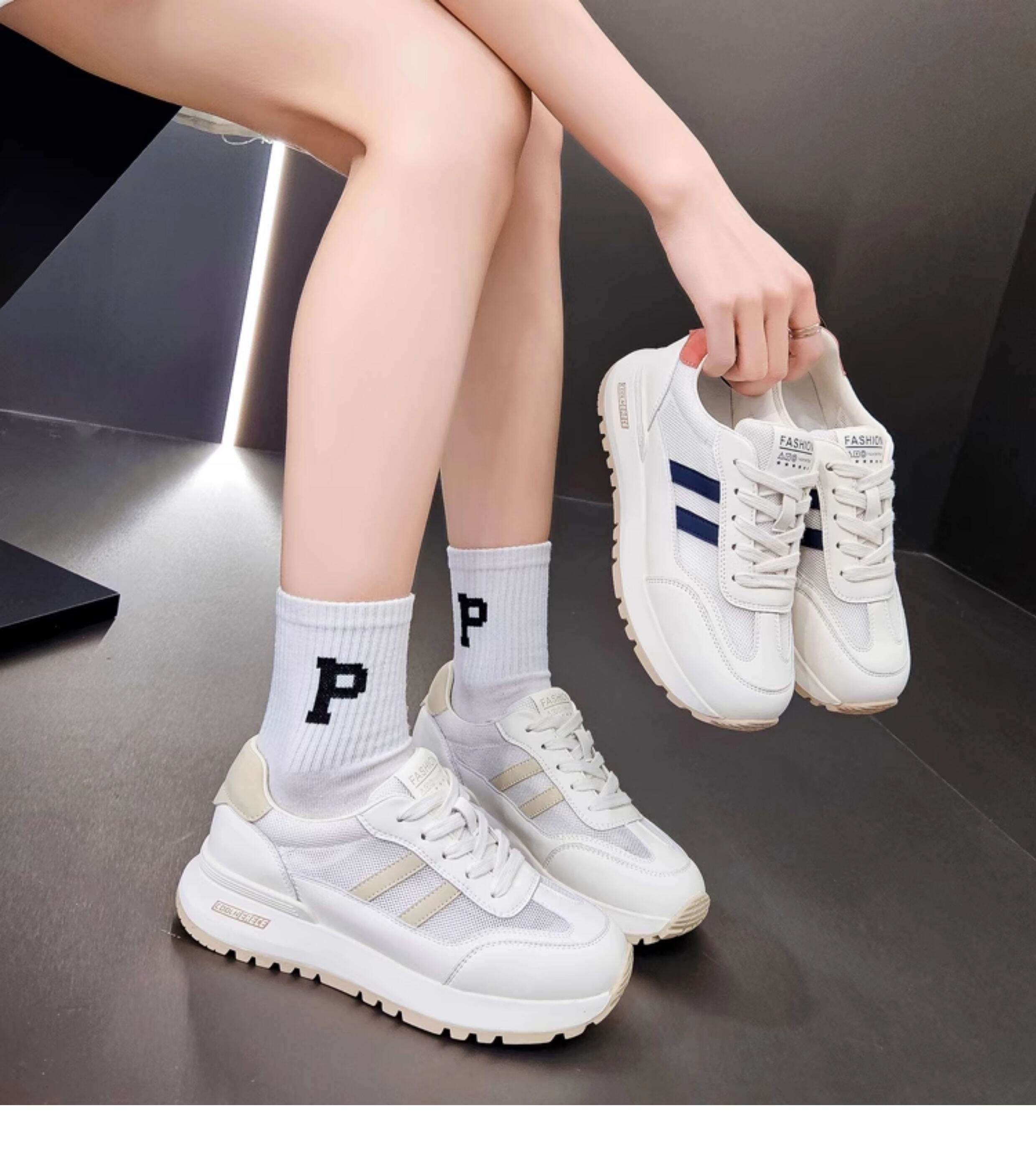 Zapatillas de malla de verano para mujer, zapatillas deportivas informales, estilo papá, modernas, sin cordones, punta redonda, tacón medio, calzado cómodo y a la moda