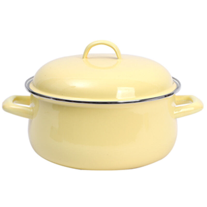 Thickened Olive Home Macaron Green Enamel Soup Pot Dormitory Instant Noodles Bowl Enamel Pot for Cooking And Boiling Water. 