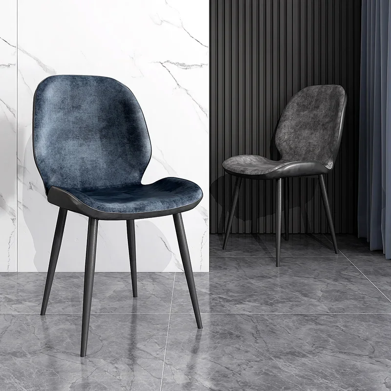 Simple Modern Light Luxury Dining Chair Home Chair Nordic Occasional Table and Chair Backrest Soft Chair Coffee Shop Negotiation Stool
