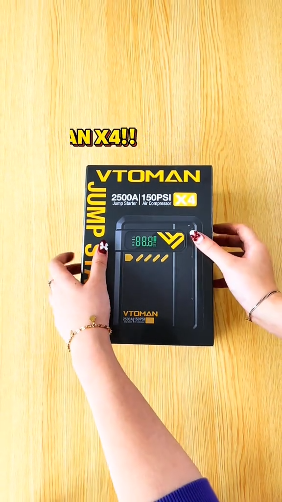 Vtoman X4 Jumper Aki Mobil 10000mAh Powerbank Pompa Ban Portable