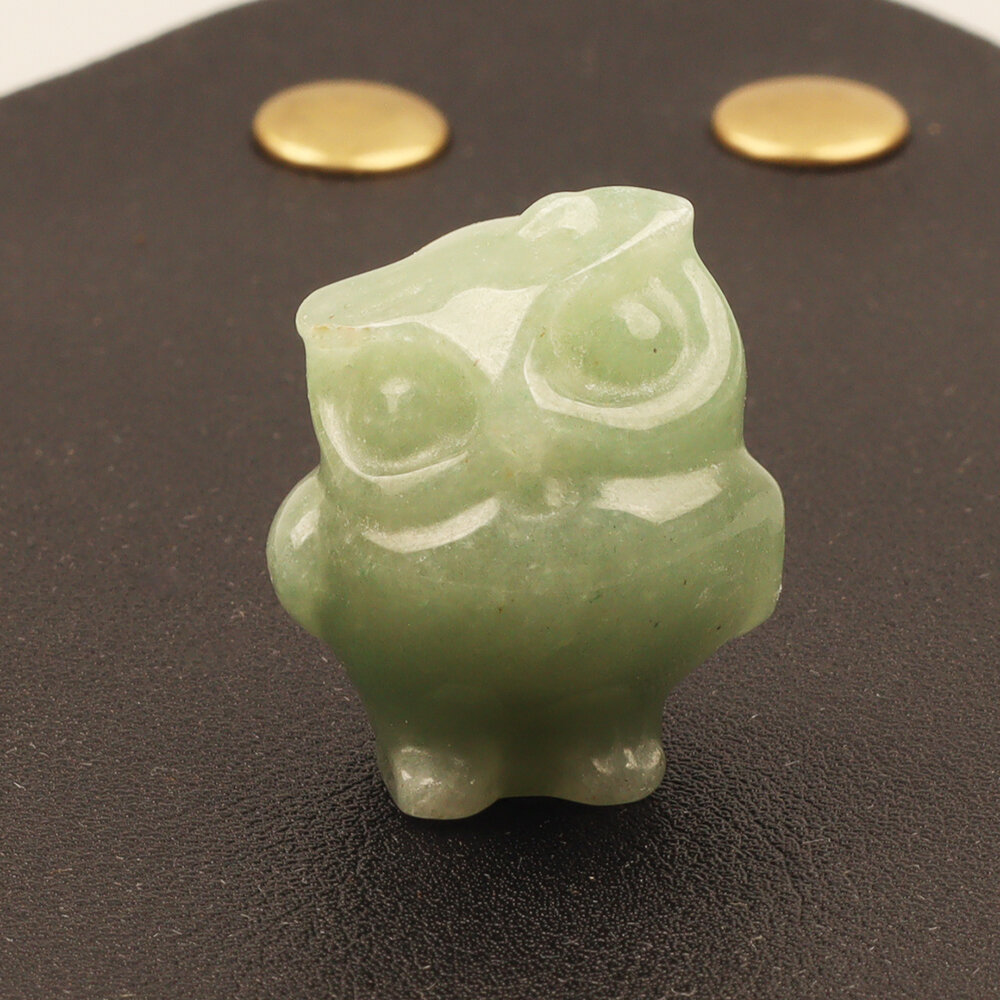1 Inch Hand Carved Mini Owl Figurine Opalite Jade Mini Animal Crystal Craft Chakra Home Decor