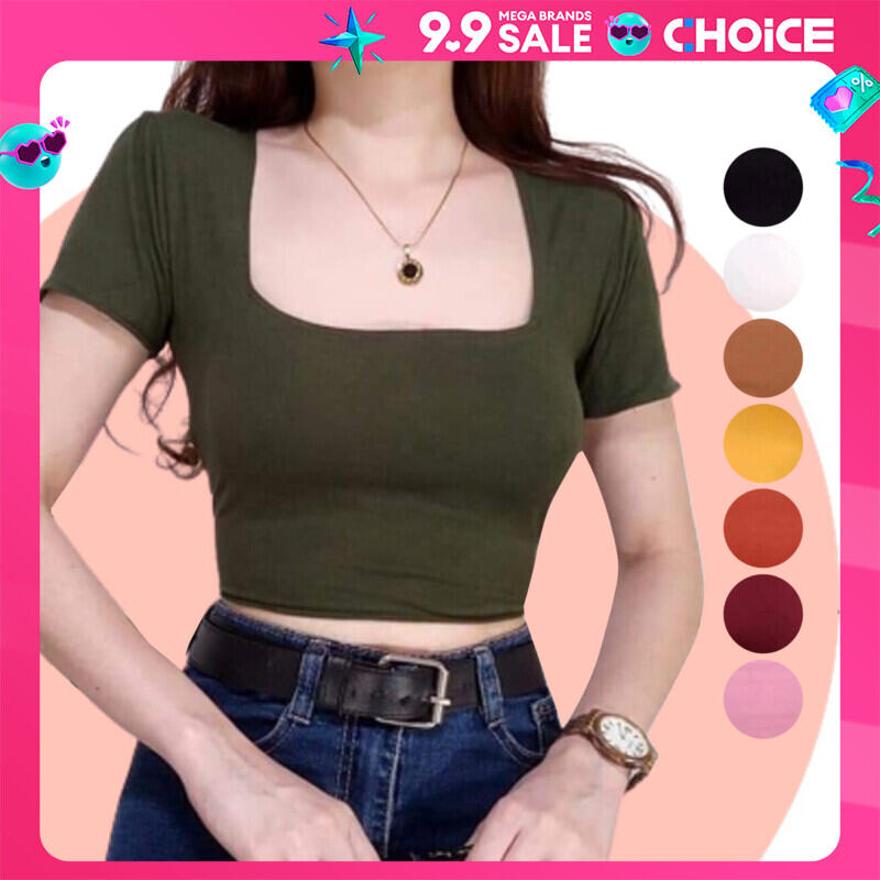 BeautiquePH Square Neck Crop Top - Trendy Women's Fashion