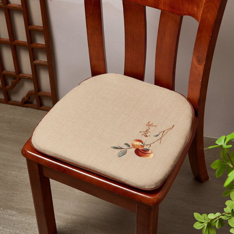 New Chinese Style Rosewood Dining Chair Seat Cushion Solid Wood Table Horse Hoof Shaped Chair Pad Restaurant Tea House Chair Cushion