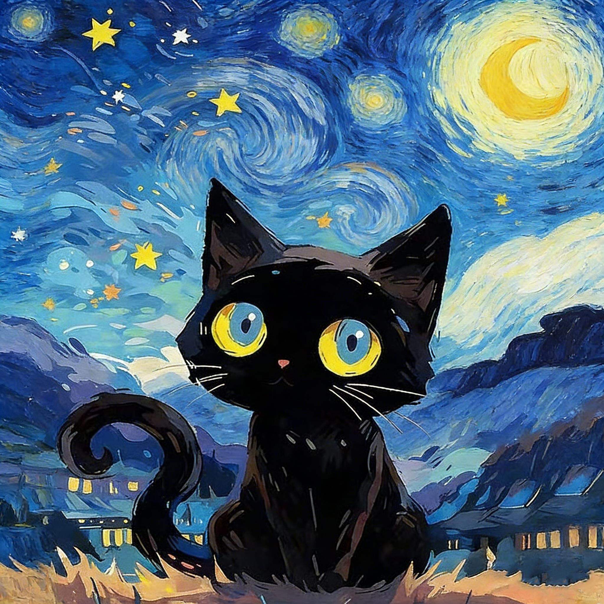 HUACAN Painting By Numbers For Adults Cat Animal Coloring By Numbers Starry Sky Landscape Fantasy HandPainted Kits Home Decor