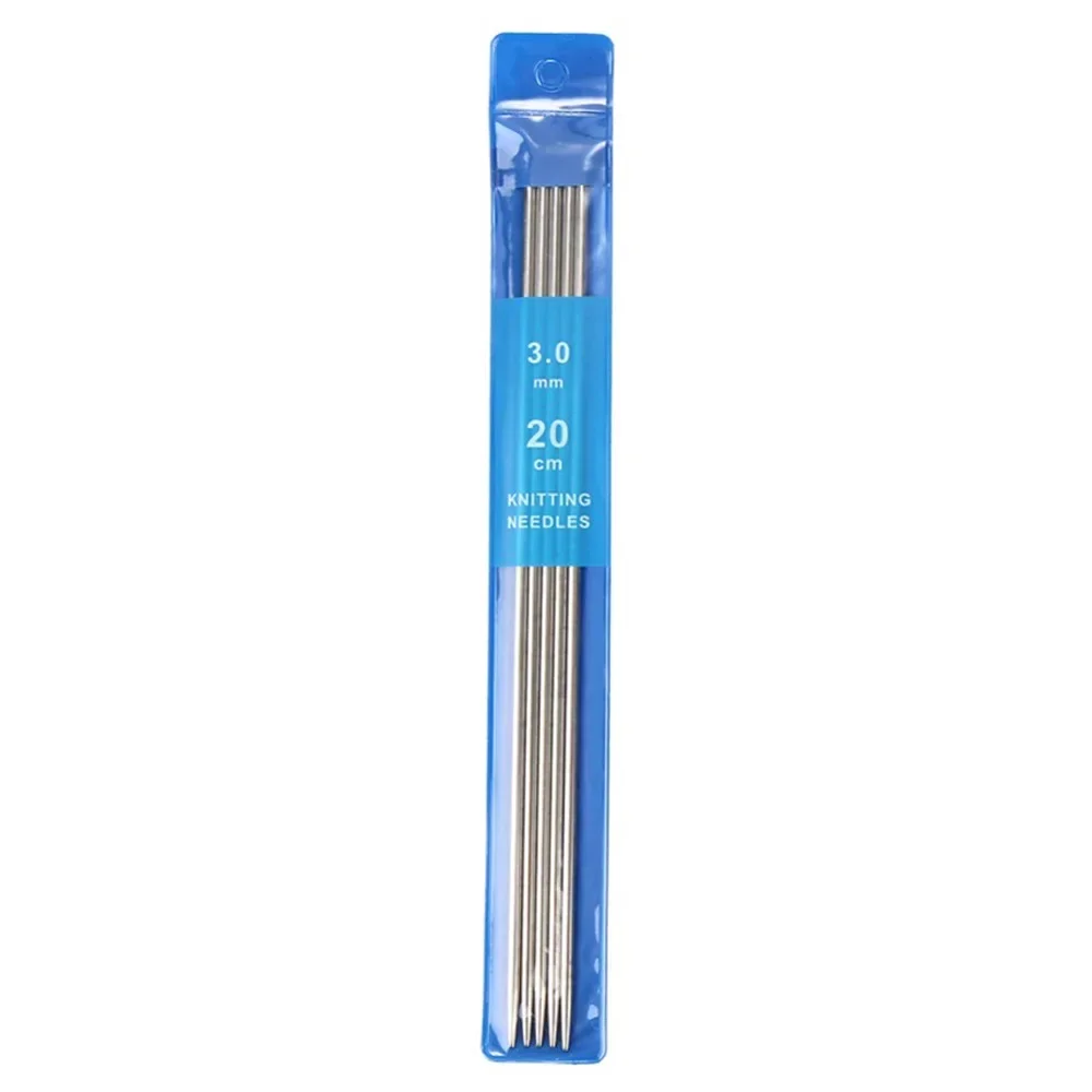 5Pcs/set 20CM Stainless Steel Needles Set 2-5MM DIY Sweater Weave Craft Set Double Pointed Straight Knitting Tools Accessory