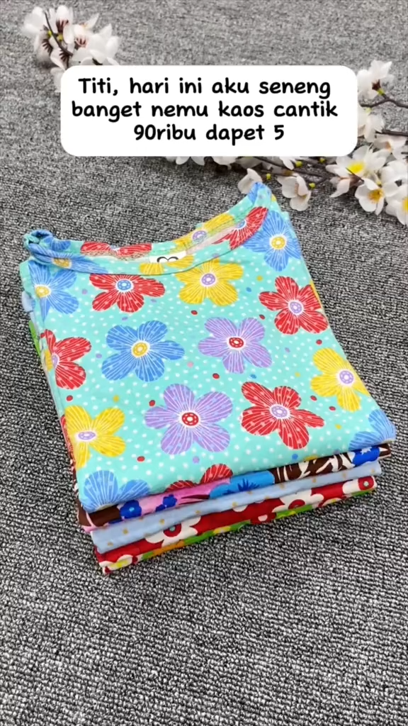 Kaos Motif Andin uk 1-5 Tahun / Lengan Panjang Anak Perempuan Cewek Kaos Adem Murah Branded Tshirt