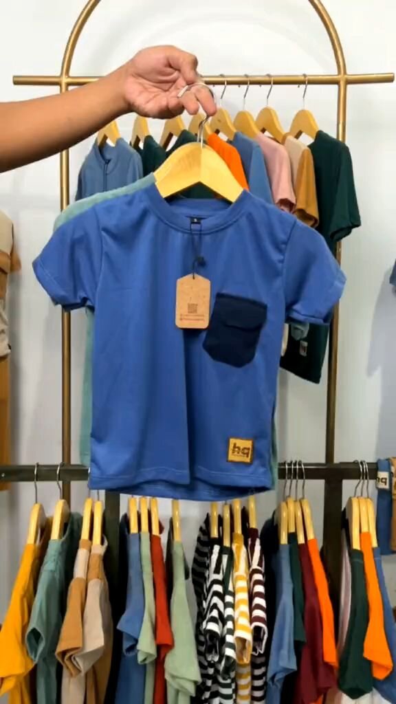 Basic kaos anak polos kancing laki-laki perempuan katun premium 1-8 tahun