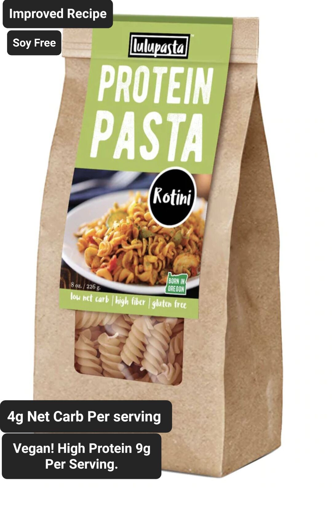 Keto Vegan💕 (New Improved) Lulupasta Rotini High Protein & Fiber